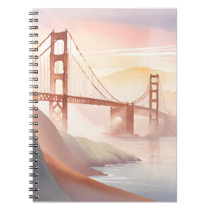 Golden Gate Bridge   Sonnenaufgang Schöne Wasserfa Notizblock