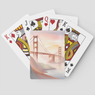 Golden Gate Bridge   Sonnenaufgang Schöne Wasserfa Spielkarten