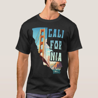 Golden Gate Bridge Souvenir San Francisco Karte T-Shirt
