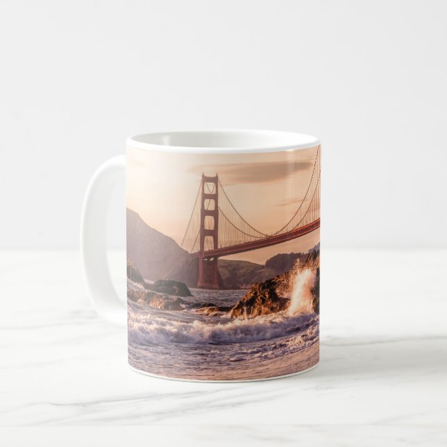 Golden gate bridge vom Bäcker-Strand Kaffeetasse (Vorderseite Links)