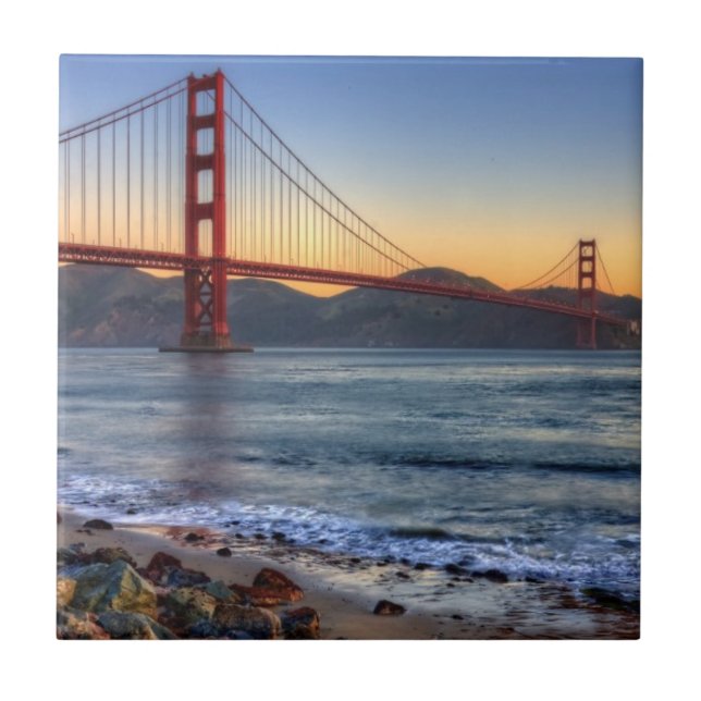 Golden gate bridge von San- Francisco Bayspur Fliese (Vorderseite)