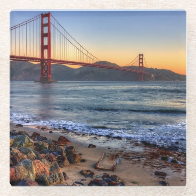 Golden gate bridge von San- Francisco Bayspur Glasuntersetzer (Vorderseite)