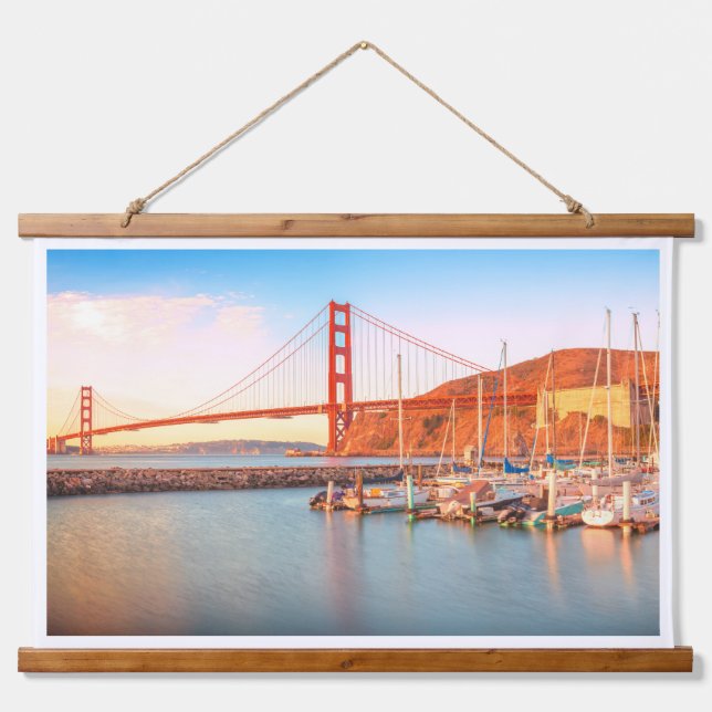 Golden Gate Bridge Wandteppich Mit Holzrahmen (Vorne)