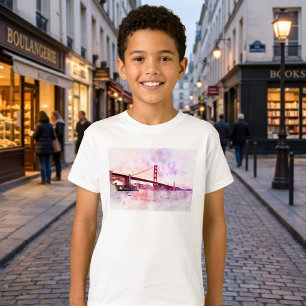 Golden Gate Bridge Wasserfarbe in San Francisco T-Shirt