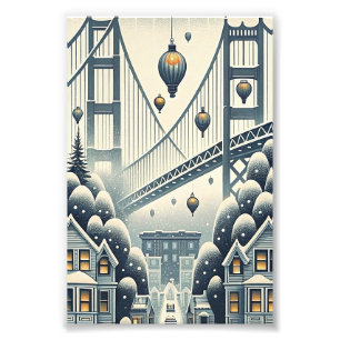 Golden Gate Bridge Weihnachtskarte Fotodruck