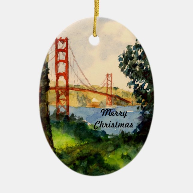 Golden gate bridge-Weihnachtsverzierung Keramik Ornament (Vorne)