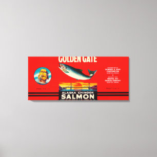 Golden Gate-Marken-Lachs-Aufkleber Seattle, WA Leinwanddruck
