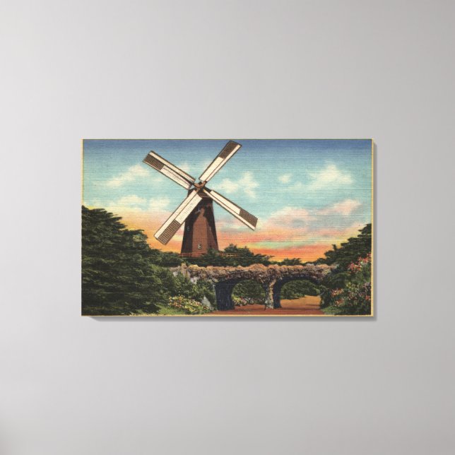 Golden Gate Park, die holländische Windmühle Leinwanddruck (Vorderseite)