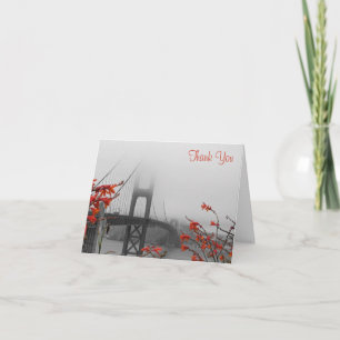 Golden Gate with Orange Wedding Danke Cards