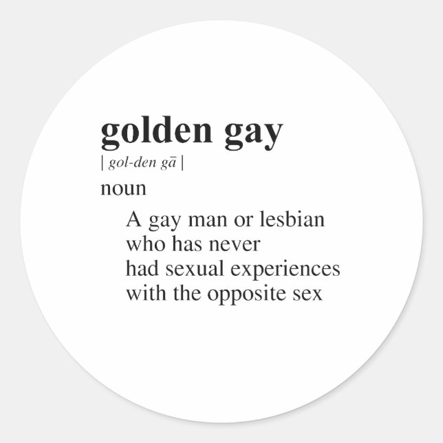 GOLDEN GAY RUNDER AUFKLEBER (Vorderseite)