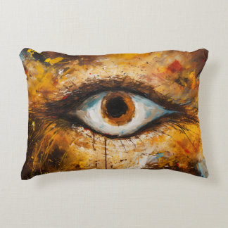 Golden Gaze - Abstraktes Auge Kunst, Dichtung und  Dekokissen