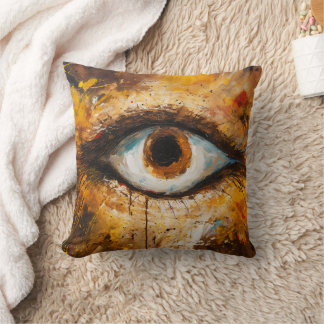 Golden Gaze - Abstraktes Auge Kunst, Dichtung und Kissen