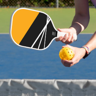 Golden gelbe Schwarz-weiße Streifen - Farbblock Sp Pickleball Schläger