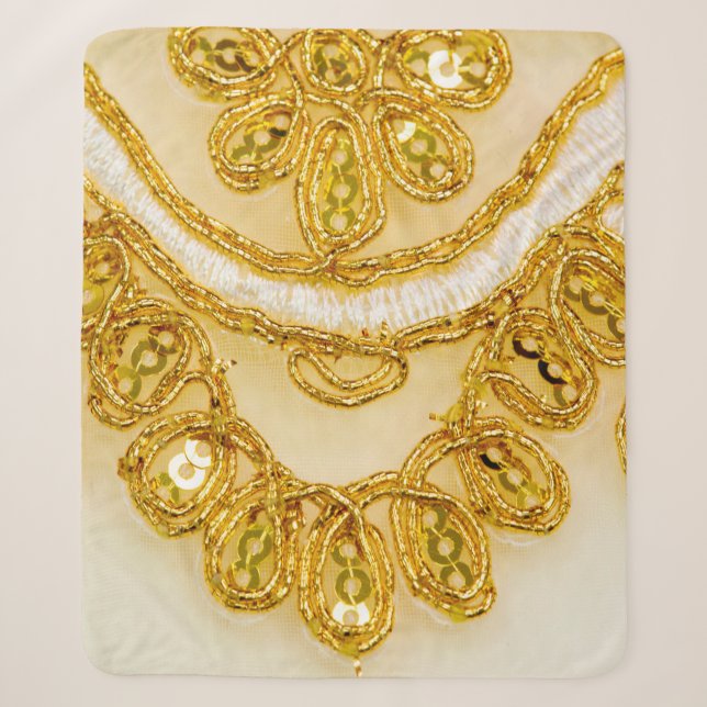 Golden gelber Spitzenstreifen. Hintergrundtextur,  Sherpadecke (Vorderseite)