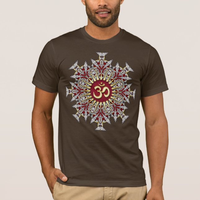 Golden GeoGems Mandala Om signieren Shirt (Vorderseite)