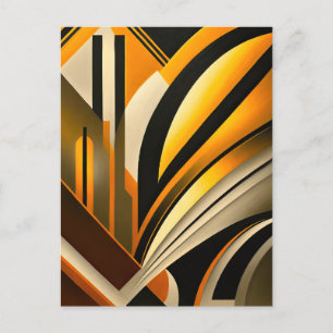Golden Geometric Abstrakt Art Postkarte