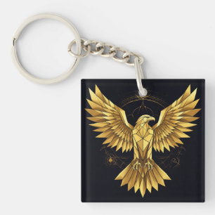 Golden Geometric Eagle Schlüsselanhänger