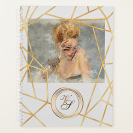 Golden Geometric Girl Fashion Modern Elegant #2 Planer