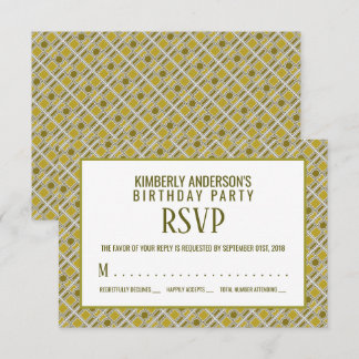 Golden Geometric Pattern, Modern Birthday UAWG Einladung