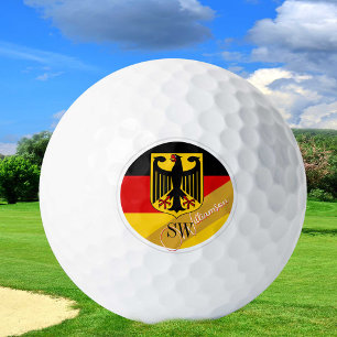 Golden Germany & Monogram, Deutsche Flagge /golden Golfball