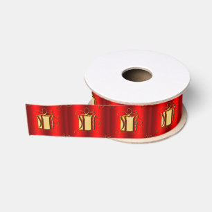 Golden Geschenke Rote Weihnachten Ripsband