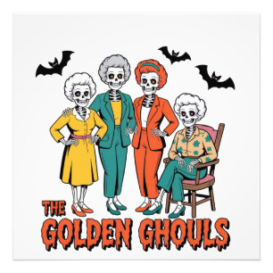 Golden Ghouls Girls' Halloween Fotodruck