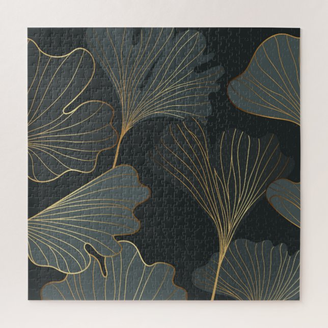 Golden Ginkgo: Luxuriöser floraler Deko. (Vertikal)