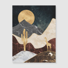 Golden Giraffe Wüste Landschaft & Marmorberg Magnetkarte