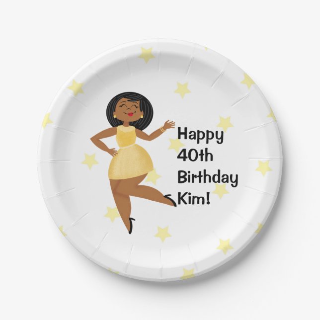 Golden Girl Birthday Pappteller (Vorderseite)
