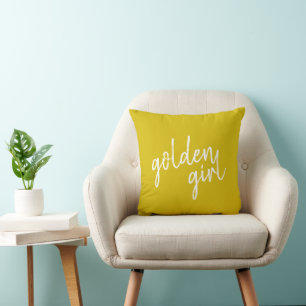 Golden Girl   Modern Gold Script Kissen