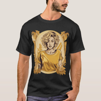 Golden Girl Romance : Love-Theme T-Shirt Designs