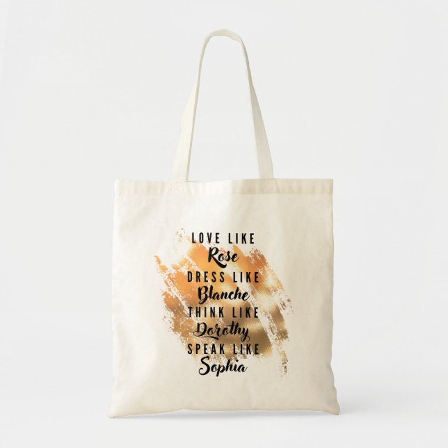 Golden Girls Typografie Gold Foil Tragetasche (Vorne)