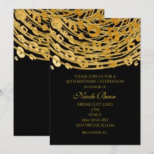 Golden Glam Cheetah Print Exotic Party Invitations