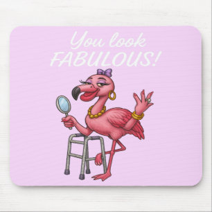 Golden Glam Flamingo Mousepad