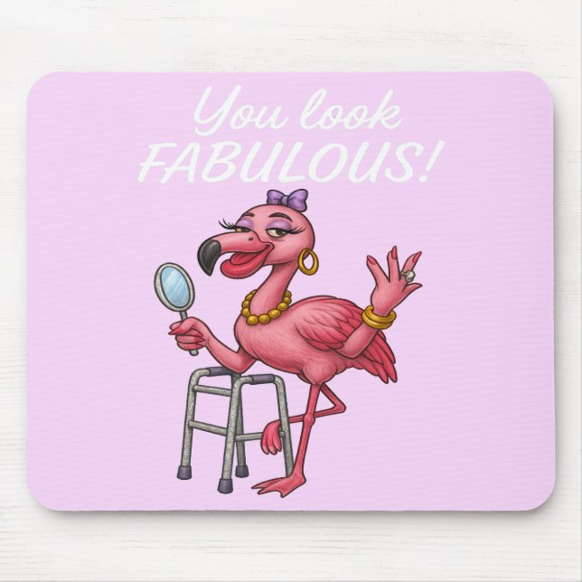 Golden Glam Flamingo Mousepad (Vorne)