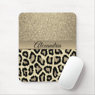 Golden Glam Leopard Mousepad