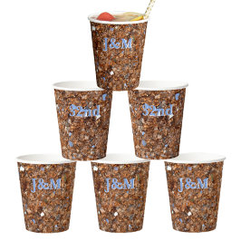 Golden Glass Bronze mit Initialen Pappbecher