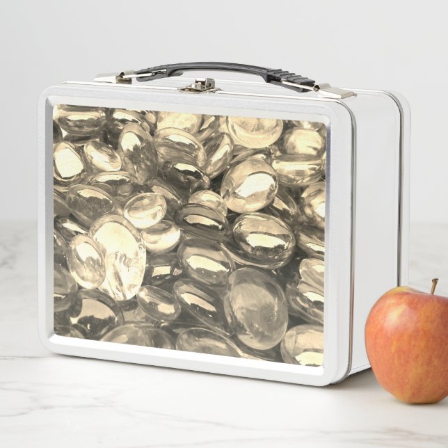 Golden Glass Stones Metal Lunch Box (Beispiel)