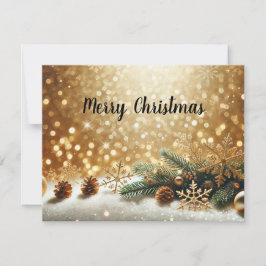 Golden Glitter Christmas Background with Copy Spac Feiertagskarte
