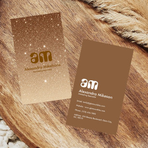 Golden Glitter Glam Geschäft Visitenkarte