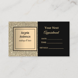 Golden Glittery Foil Glamorous Beauty Salon  Terminkarte