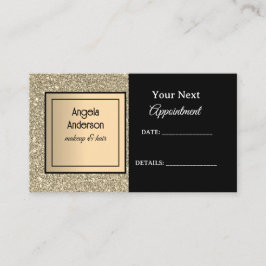 Golden Glittery Foil Glamorous Beauty Salon  Terminkarte