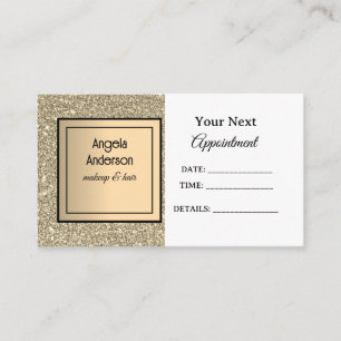 Golden Glittery Foil Glamour Beauty Salon Terminkarte