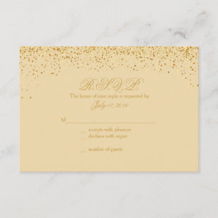 Golden Glitz Glitzer Hochzeitskarten RSVP Karte
