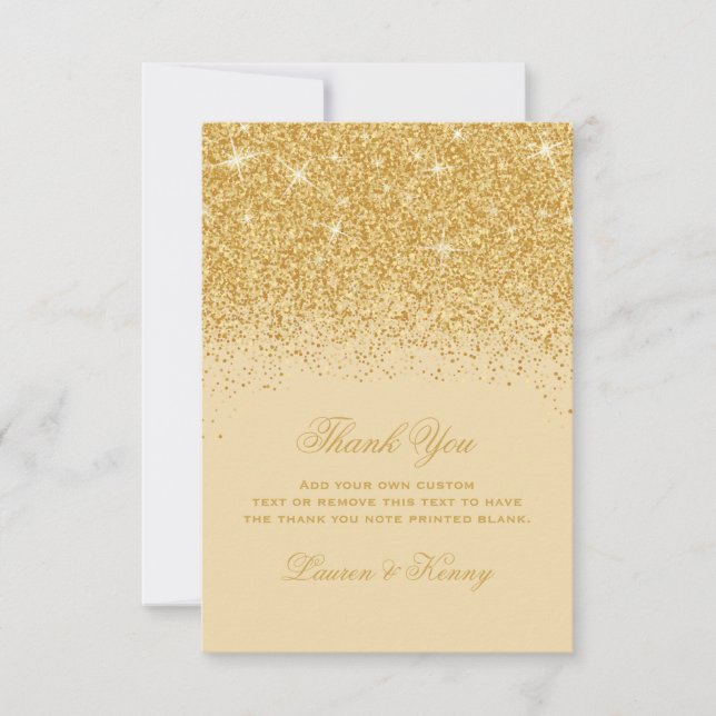 Golden Glitz Parties scintillant Merci Cartes (Devant)