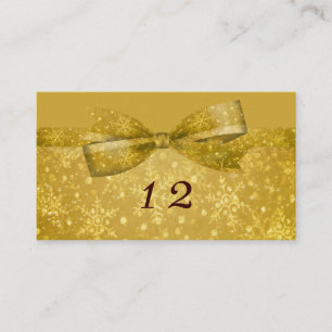 Golden Glitz & Shimmer Snowflakes Hochzeit Platzkarte