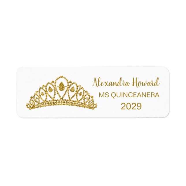 Golden Glitzer Effekt Tiara Quiinceanera (Vorne)