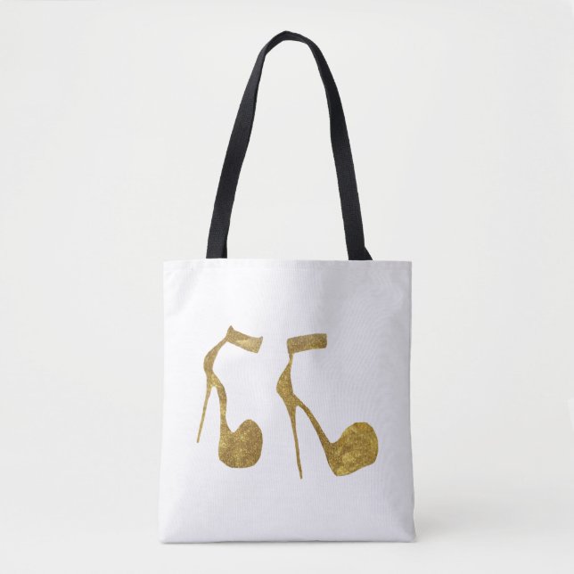Golden Glitzer High Heel Shoes Tasche (Vorderseite)