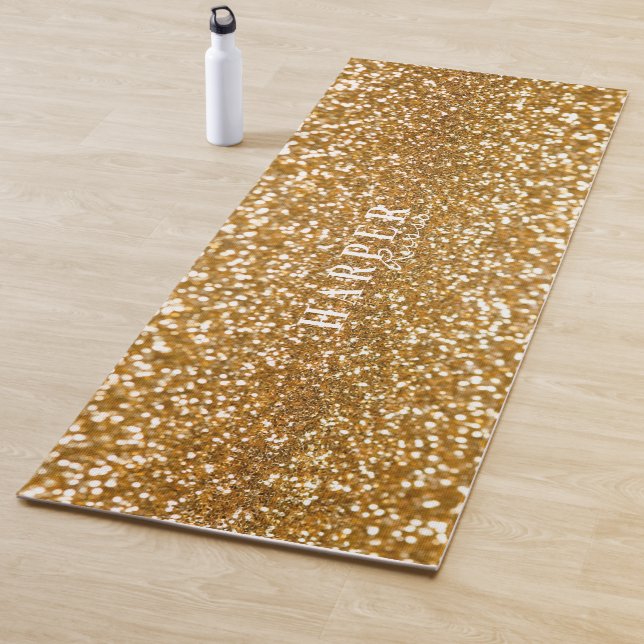 Golden Glitzer Individuelle Name Yoga Mat Yogamatte (Beispiel)
