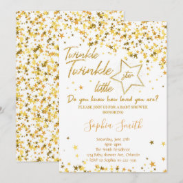 Golden Glitzer Kleine Star Babydusche laden ein Einladung